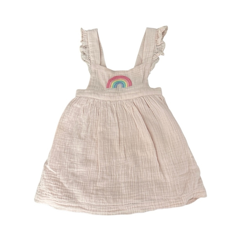 Angel Dear Baby Pink Rainbow Muslin Dress